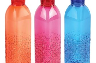 Cello Florence Water Bottles Set Of 3, 1000Ml Each, Assorted | Unbreakable, Bpa-Free, Food Grade Bottle For Kitchen |Airtight Leakproof Reusable Set Of Fridge Pet Bottles For Home Office Gym Gifting