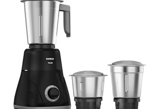 Havells Pulse 500 Watt Mixer Grinder | 3 Stainless Steel Leak-Resistant Jars (400Ml, 800Ml, 1.2L) | 3 Speed Control | Heavy-Duty Abs Body | Durable Ss Blades | Air Vent Technology | Black
