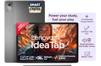 Lenovo Idea Tab With Pen|5G + Wi-Fi|11 Inch,2.5K Display With 500 Nits Brightness|8 Gb Ram + 256 Gb Rom(Expandable Up To 2 Tb)|Mediatek Dimensity 6300|Android 15|4-Speakers With Dolby Atmos,Grey