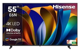 Hisense 139 Cm (55 Inches) E6N Series 4K Ultra Hd Smart Led Google Tv 55E6N (Black)