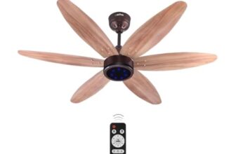 Activa Jetta 1200Mm Bldc Ceiling Fan | 28W | 6 Wooden-Finish Blades | 7 Led Lights | Remote | Noiseless | Bee 5-Star Rated | Energy Efficient | 5 Years Warranty (Rose Wood)