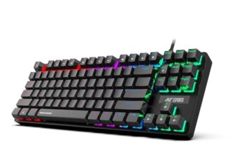 Ant Esports Gaming Keyboard Mk1000 Tkl Mechanical Multicolor Led Backlit Wired -Black With Outemu Blue Switch