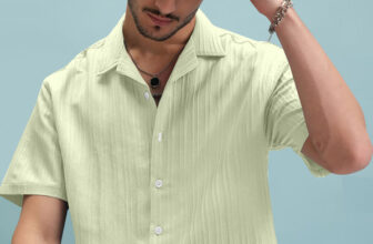 FIBERMILL Men Solid Casual Yellow Shirt