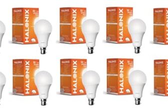 Halonix 12W B22 Base Led Bulb – Cool Daylight (6500K) | Energy Efficient | Best Led Bulb For Home | Surge Protection Up To 4Kv | Rated Life 15000 Hrs | For Home & Office |Pack Of 10