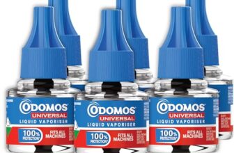 Odomos Universal Liquid Vaporiser 45ml X Pack Of 6 | Mosquito Repellent Single Refill | 100% Protection| Fits All Machines | Protects Dengue, Malaria & Chikungunya Mosquitoes |