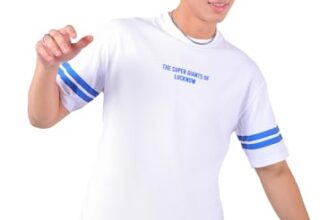 The Indian Garage Co Men Boxy Oversized Placement Print Round Neck Tshirt White
