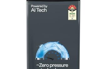 Godrej 8 Kg 5 Star Zero Pressure (0.02 MPa) Technology With Steel Drum Fully-Automatic Top Load Washing Machine (WTEON ADA 80 5.0 FEFN GLGR, Glacial Grey, With Soft Close Lid)