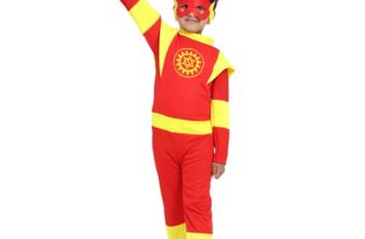 RADIANT FASHION WORLD Hosiery Indian Superhero Shaktiman Costume For Kids Halloween Dress Fancydress Cosplay Bodysuit for Boys and Girls