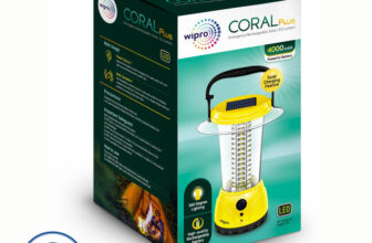 Wipro Coral Plus Rechargable Solar LED Lantern 20 hrs Lantern Emergency Light(Yellow)