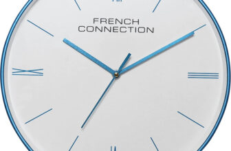 French Connection Analog 30 cm X 30 cm Wall Clock(Blue, With Glass, Standard)