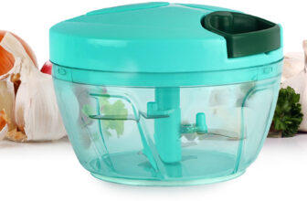 cello Multi Utility Magic Hand Chopper M | Stainless Steel Blade | 450 ml | Green Vegetable & Fruit Chopper(1 Chopper Bowl With SS Blade)