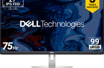 DELL S Series 68.58 cm (27 inch) Full HD IPS Panel with 5-Years warranty, 99% sRGB, Low Blue Light technology,HDMI x2, Tilt adjustment, Contrast Ratio 1000:1, 300 nits Brightness, Display Manager, 3-sided Bezel-less Monitor (S2721HNM / S2721HN)(AMD Free Sync, Response Time: 4 ms, 75 Hz Refresh Rate)
