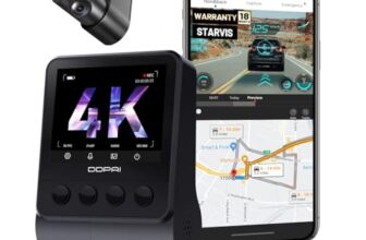 DDPAI 4K Dash Cam for Car Front and Rear, STARVIS IMX415 Sensor, ADAS, Built-in GPS Route Recorder, Night Vision, Dual Channel 8MP UHD Dash Camera + 3MP FHD, 2.3″ LCD, App, Wi-Fi
