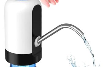 LYSIAC Automatic Water Dispenser Pump 20 Litre Water can & jar– USB Rechargeable, One-Touch Control, Fits 5-Gallon Bottles (Pack of 1)
