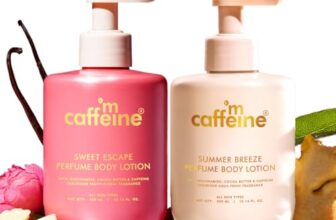 mCaffeine Perfume Body Lotion Combo – Sweet Escape & Summer Breeze | Niacinamide, Cocoa & Shea Butter | Deep Moisturization for Winter Dry Skin| Lightweight, Non-Sticky Daily Use Bodylotion| Fruity & Aqua Scent – 300ml x 2