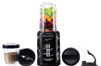 Wonderchef Nutri-blend SMART Automatic Mixer Grinder with Dual Pulse Function|22000 RPM|100% Full Copper Motor|2 Unbreakable Jars| 500 Watt| 2 Years Warranty| Recipe book by Chef Sanjeev Kapoor| Black