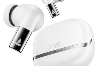 boAt Airdopes Ultra Pro (2025 Launch), 100Hrs Battery, Dual Pairing, Spatial Audio, App Support, Fast Charge, 4Mics ENx, v5.3 Bluetooth Earbuds, TWS Ear Buds Wireless Earphones with mic (Zinc White)