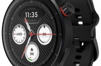 MOTOROLA Moto Watch, 1.4″ OLED, AOD, Auto-Brightness, Dual band GPS, Powered by Polar Smartwatch(Pantone Volcanic Ash Band Strap, Free Size)