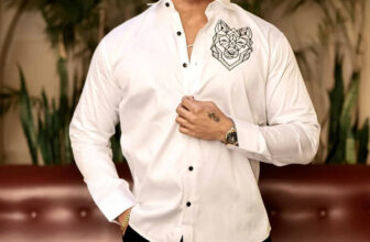 MARQVIK Men Embroidered Casual White Shirt