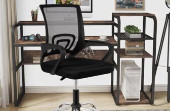 Casa Copenhagen Mesh Mid Back Office/Study/Computer/Revolving/Desk Chair for Work from Home -Metal Base, Height Adjustable Seat- Jet Black & Black Handle