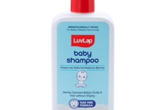 LuvLap Milky Soft Baby Shampoo – 400ml, Tear Free Formula, with Milk Protein, Vitamin E & Coconut Oil, Shea Butter & Chamomile, Gentle Care for Baby’s Soft Hair, No Paraben, Dermatologically Tested