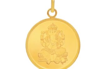 KALYAN JEWELLERS 24K (999) Purity Lord Ganesh Gold Coin Pendant 8 Gms