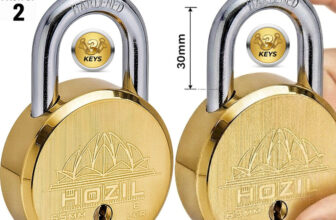 HOZIL L65 65mm with 3keys, double locking, 8 levers (pack of 2) Padlock(Gold)