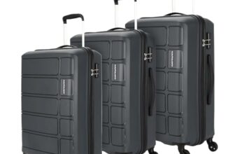 Kamiliant by American Tourister 3 Pc Harrier Set 56 cms, 68 cms & 78 cms- Small, Medium & Large Polypropylene (PP) Hard Sided 4 Wheels Spinner Luggage/Suitcase/Trolley Bag (Iron Grey)