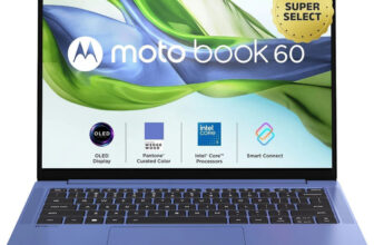 MOTOROLA Motobook 60 Full Metal OLED (i5 14th Gen) Intel Core 5 (Series 2) 210H – (16 GB/512 GB SSD/Windows 11 Home) 14IRH10R Thin and Light Laptop(14 Inch, PANTONE Wedgewood, 1.4 Kg, With MS Office)