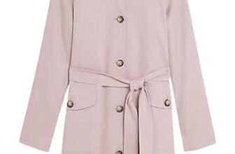 Marks & Spencer Cotton Blend Belted Trench Coat T591003CDUSTED PINK (S)