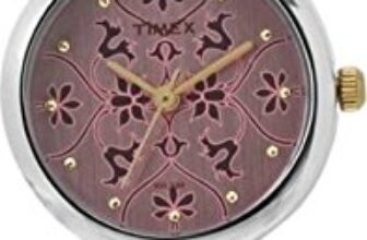 TIMEX Classics Analog Watch for Women with Pink Round Dial & Two Tone Brass Bracelet Band Water Resistant Women’s Wrist Watches – TWEL11416