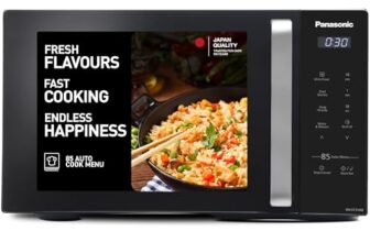 Panasonic 25L Solo Microwave Oven (NN-ST310QBFG, Black, 85 Auto Cook Menus)