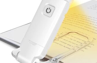X E L V U N A Clip Reading Light with Adjustable Head and Button Control, Rechargeable LED Book Light for Reading