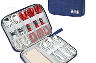 Seagull flight of fashion Nylon Single Layer Electronic Gadget Organizer Case, Tech Kit Accessories Organizer Bag – 25 X 19 X 2 Cm – Navy Blue – Model 1