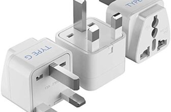 Ceptics UK Adapter for Indian Pins, India to UAE, Hong Kong, Dubai, UK Plug – Type G – Perfect for Laptop, Camera, Chargers – CE – RoHS – 3 Pack -White- Lifetime Limited Warranty