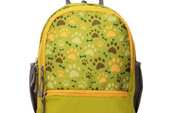 Nivia Paws School Bag,Faced Water-Proof Lightweighted, Breathable air mesh, Highly Durable and Premium Fabric Bag, Adjustable Shoulder,100% Polyester,Bags for Kids (Olive-Yellow),Capacity-16 litres