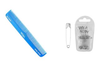 VEGA Spectra Dual Color -Graduated Dressing Hair Comb For Men and Women, (HMSC-09D) Safety Pins for Saree & Dress Tucking Lightweight, Rustproof & Durable | Ideal for Women, (SP-04)