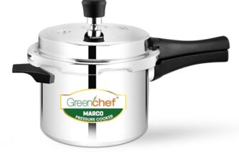 GREENCHEF Marco Aluminium Pressure Cooker Outer Lid 5 Litres capacity, ISI Certified, Silver Colour