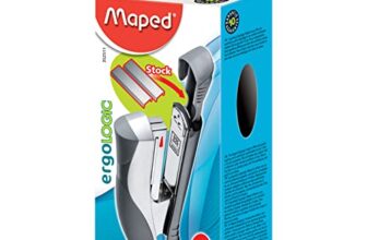 Maped Stapler Ergologic Half 26/6 Black Box (Grey & White), Standard, (352511 5)