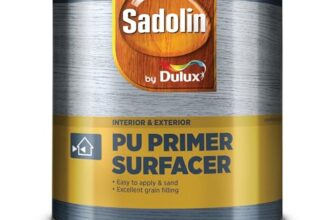 Sadolin by Dulux | PU Primer Surfacer with Opaque Finish for White Top coats | Excellent resistance to scratches, stains, and cracks | 4 Litres