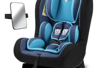 Lifelong Cuppy Car Seat for Baby 0-7 Years, 3-24 kg | Rear-Facing for Infants up to 6 Months | Premium European Standard Safety – ECER44/04 Certified | Attaches with Car Safety Belt | 3 Recline, 5 Point Harness, Rear View Mirror