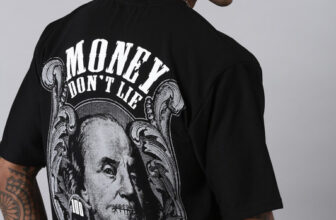 LEWEL Graphic Print Men Round Neck Black T-Shirt