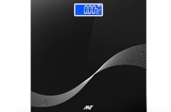 Ant Esports Flora Wave Digital Weighing Scale, Highly Accurate Digital Bathroom Body Scale,Display (LED) Precisely Measures Weight Up To 180Kg-Black