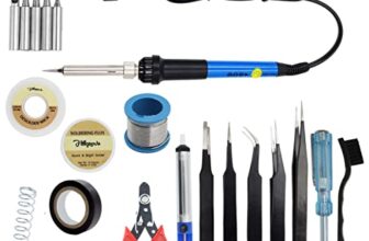 Hillgrove 11in1 Professional Mobile Soldering and Desoldering Equipment Tool Machine Combo Kit Set with Flux Paste and Wire 60 W Temperature Controlled (Conical, Flat, Pointed, Round Tip)