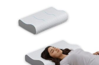 Dr. Mashur Orthopedic Memory Foam Pillow, Ergonomic Cervical Contour Breathable Design, Cooling Soft Cushion for Neck and Shoulder Support, Washable Cover, Dual Height 6cm & 9cm, Grey