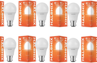 HALONIX 10 W Basic Round B22 LED Bulb(White, Pack of 8)