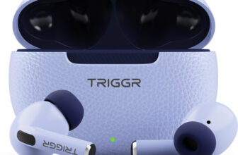 TRIGGR COSMOS with Textured Design, Dual Pairing, 50H Battery, 13mm Drivers, BT v5.3 Bluetooth(Onyx Lilac, True Wireless)