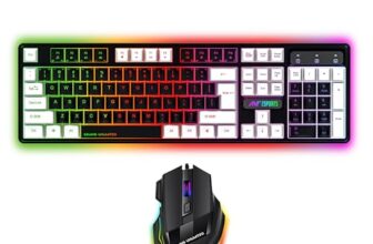 Ant Esports KM1410 Wired Gaming Keyboard and Mouse Combo, RGB LED Backlit, 25 Keys Anti-ghosting Water Resistant Membrane Keyboard, Carbon Black, Upto 3600 DPI RGB Gaming Mouse.