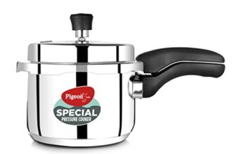 Pigeon By Stovekraft 14549 Induction Base Outer Lid Stainless Steel Pressure Cooker,3 Liters,Silver