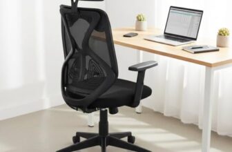 Nilkamal Verona High Back Mesh Office Chair with Headrest|Adjustable Height and Armrests|Adjustable Lumbar|Chair for Home, Desk, Study|Black